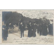 Carte Photo - Le Roi Léopold et sa Fille à Nice 1908